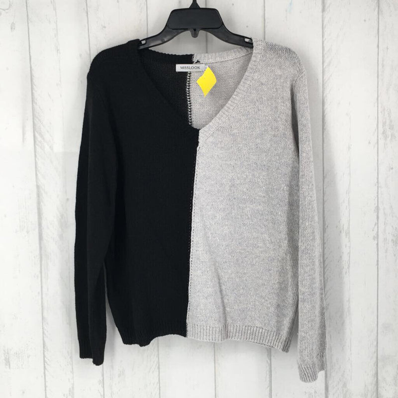 L Colorblock v-neck sweater l/s