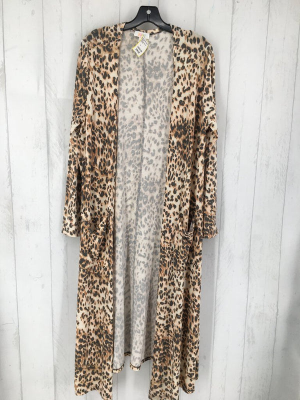 L Animal print l/s duster