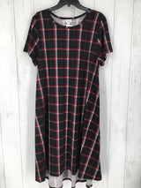 XL Plaid swing hem s/s dress