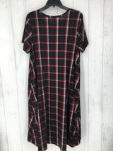 XL Plaid swing hem s/s dress