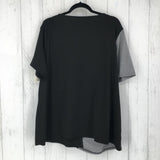 4XL Faux button s/s top