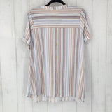 2XL Striped v-neck s/s top