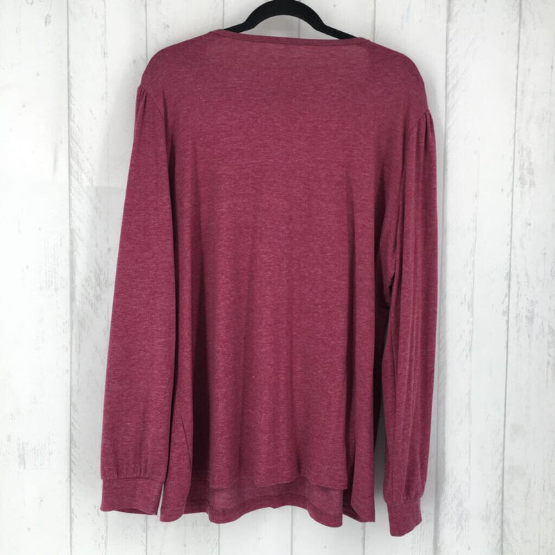 XXL Marled textured l/s top