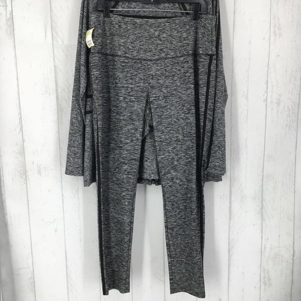 2(L)2Pc Marled Full-zip jacket/Leggings set