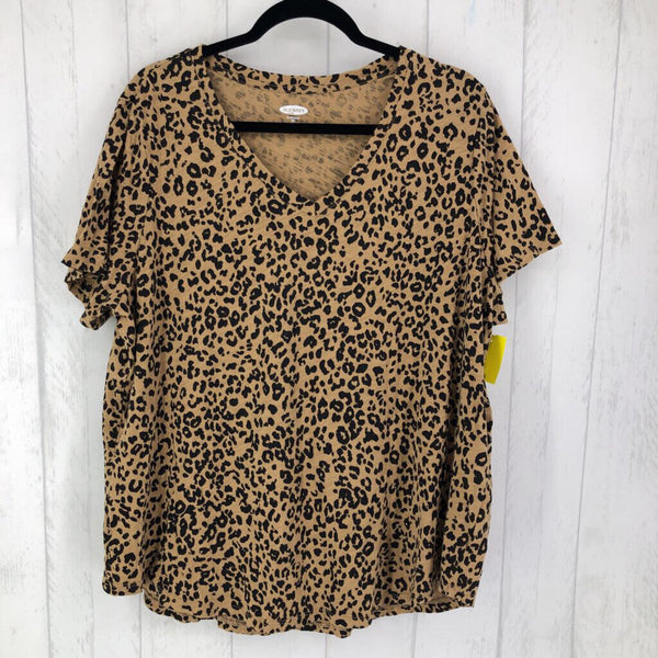 XXL Animal print v-neck s/s tee