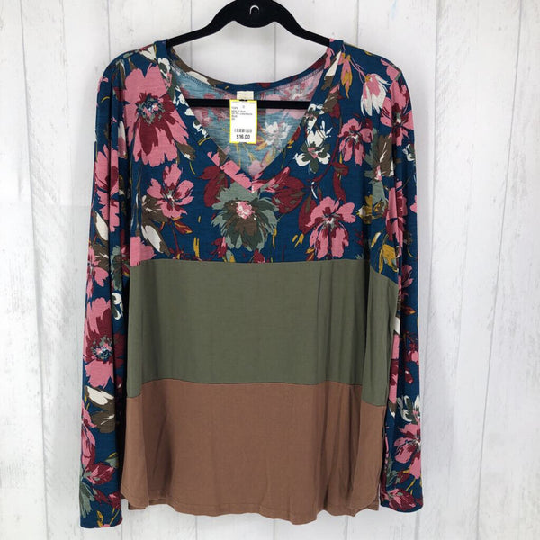 2X Flo colorblock v-neck l/s top