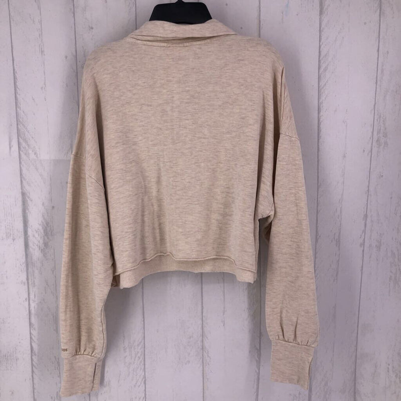 S Half-zip crop l/s top