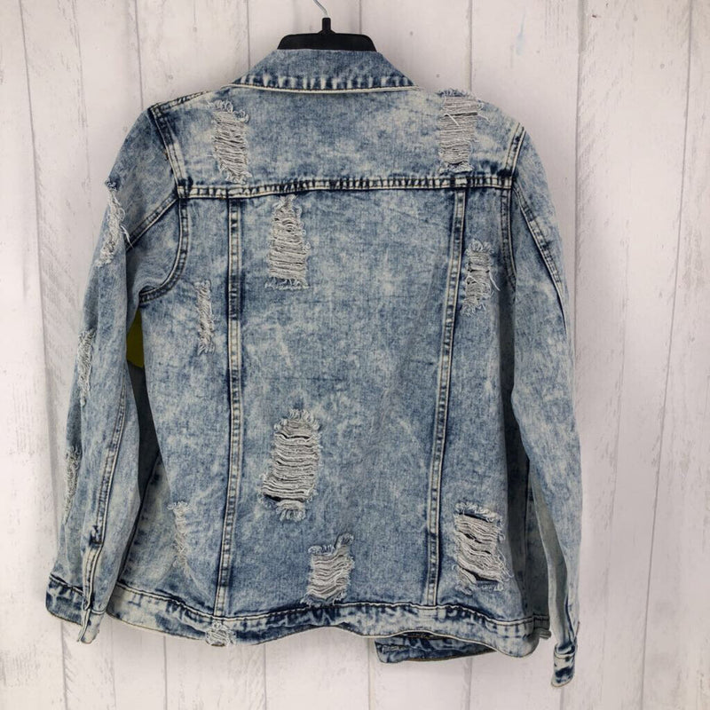 S Distressed denim jacket