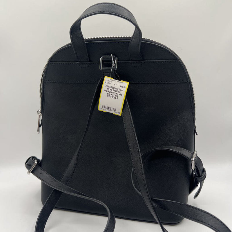 leather backpack w/ slip pocket