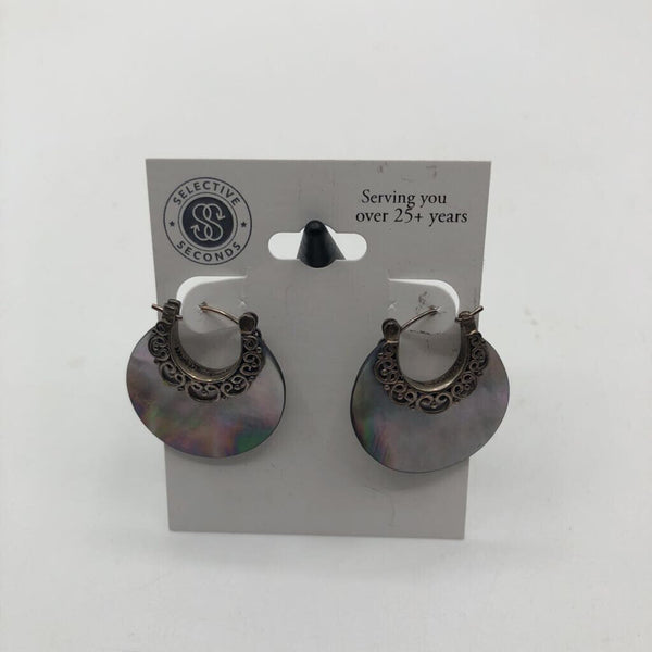 abalone 1/2 circle earring