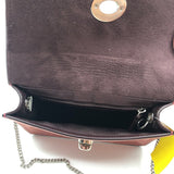 glitter glain leather turnlock chain crossbody