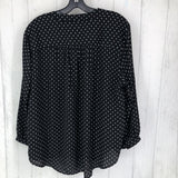 L Polka dot v-neck l/s blouse