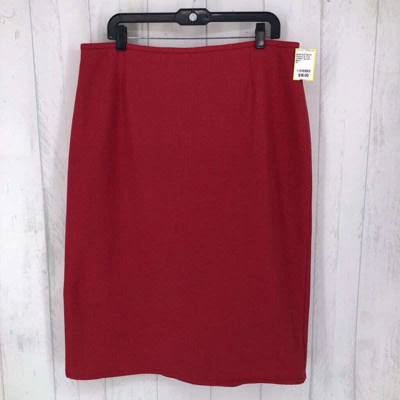 14 Back zip mid length skirt