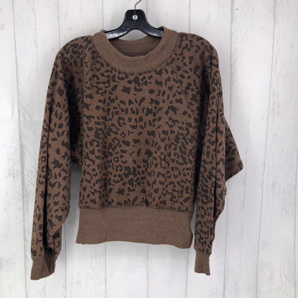 L Animal print crop sweatshirt l/s