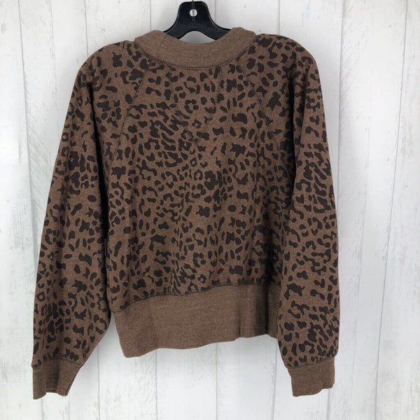 L Animal print crop sweatshirt l/s