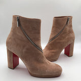 R1195 9(39) velolur zip around 3.75" heel red sole boots