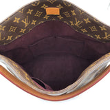 monogram hobo shoulder bag w/ zip pockets