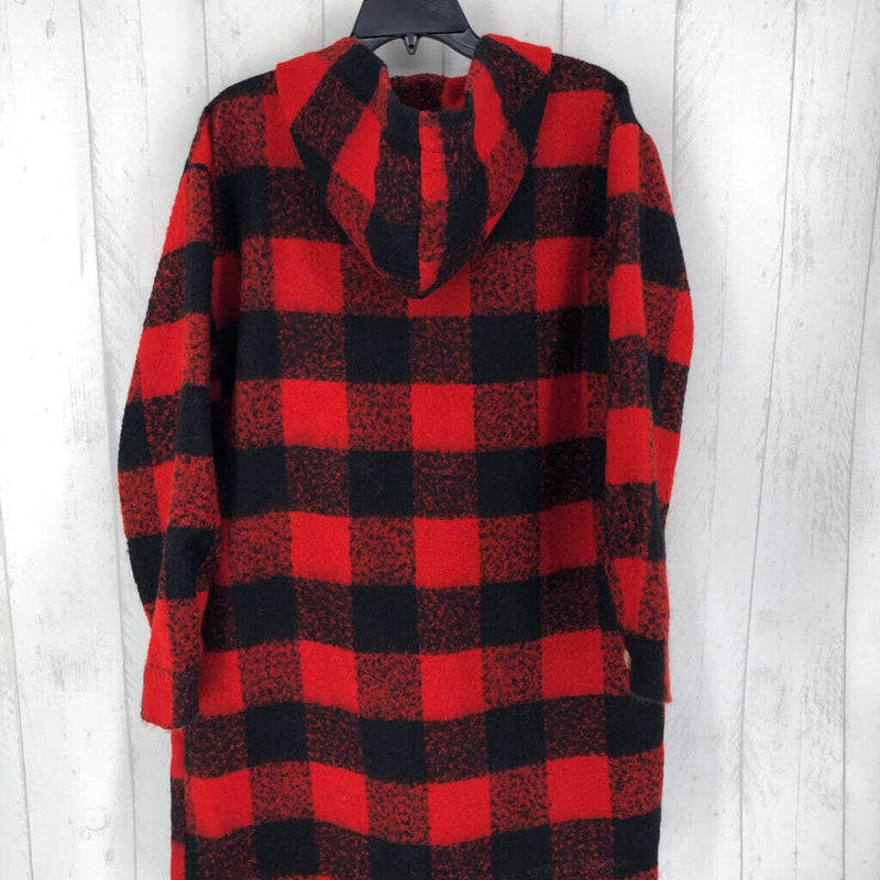 M Plaid button down l/s hooded shacket