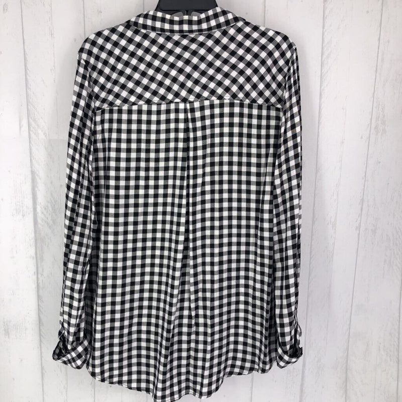 L Plaid button down l/s top