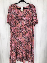 26 Flo print button down s/s dress