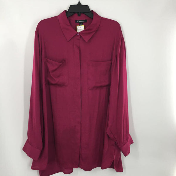 4X Silky button down l/s blouse