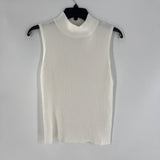 M Rib knit mock neck slvls