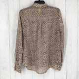 M Cheetah print button down l/s top