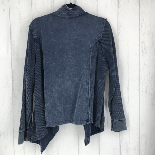 1X Acid wash open cardigan l/s