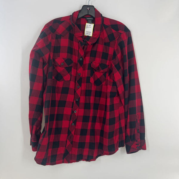 2X Plaid button down l/s top