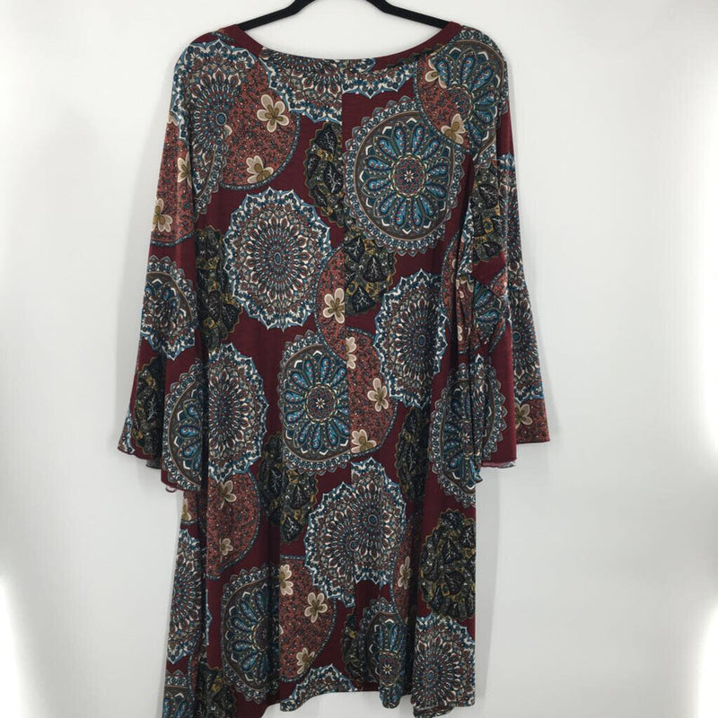 XXXL Printed flare slv dress