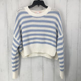 XL Striped knit crop sweater l/s