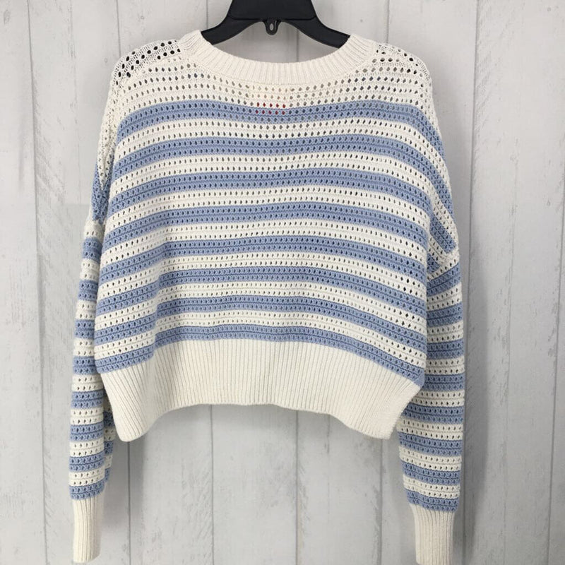 XL Striped knit crop sweater l/s