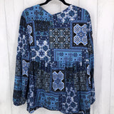 XL Printed tie front l/s