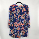 XL Flo print v-neck 3/4 slv tunic