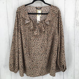 18/20 Ruffled animal print l/s top