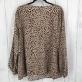 18/20 Ruffled animal print l/s top