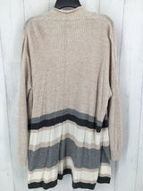 XL l/s stripe open cardigan