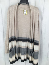 XL l/s stripe open cardigan