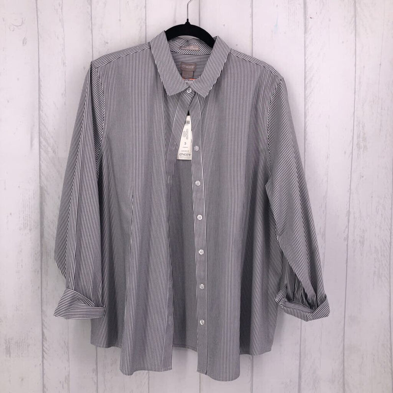 R79 3((XL) Striped button down l/s blouse