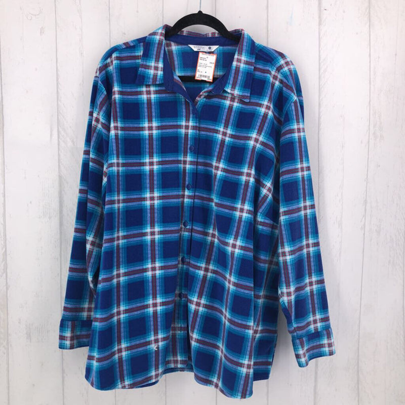 3X Plaid button down l/s top