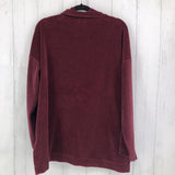 XXL Velour ribed cowl-neck l/s pullover