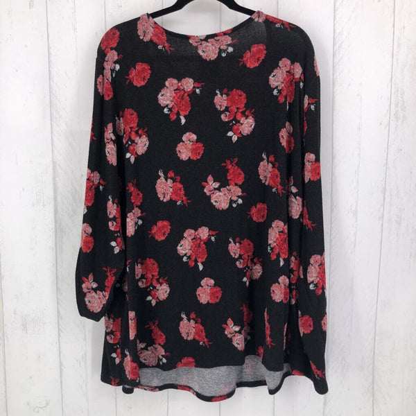 4X Flo print criss cross l/s tunic