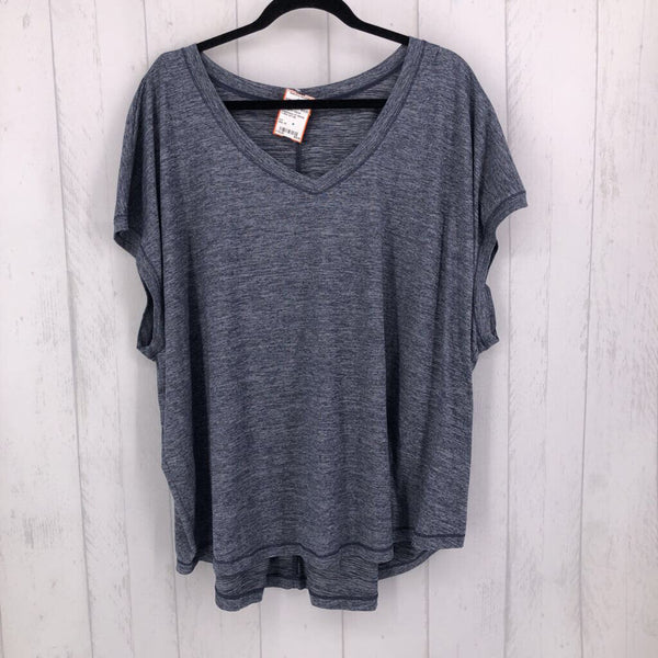 3X Marled v-neck s/s top