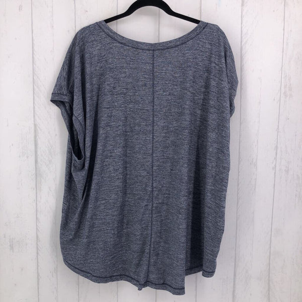 3X Marled v-neck s/s top