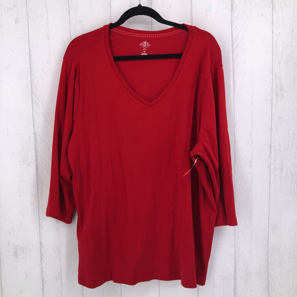 4X V-neck 3/4 slv top