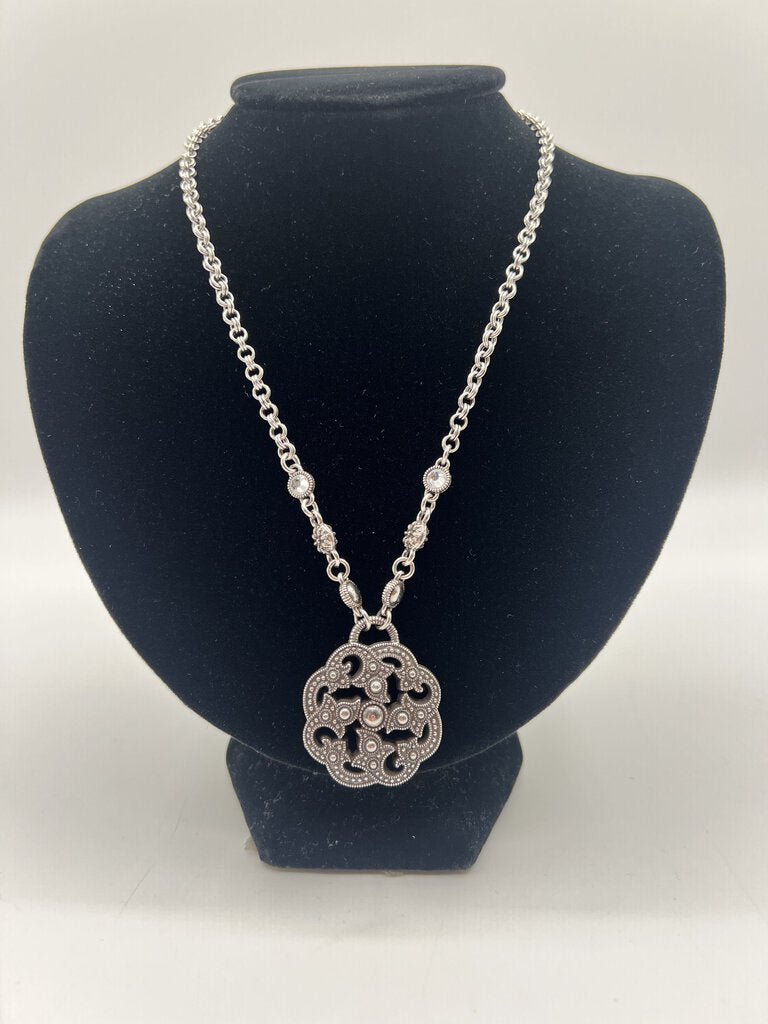 11" Brighton reversible marcasite pendant necklace