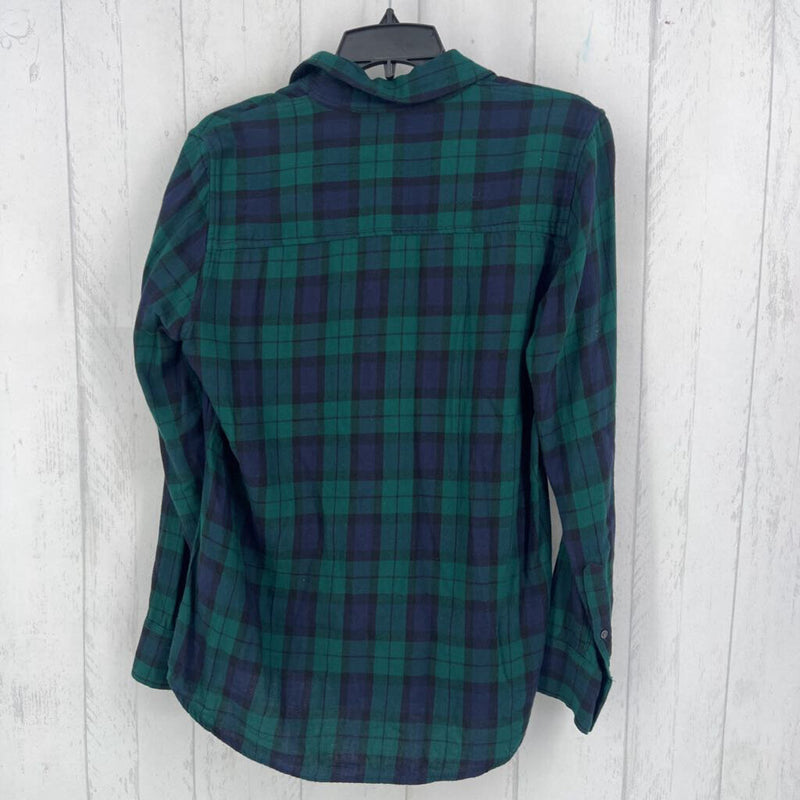 S Plaid button down l/s top