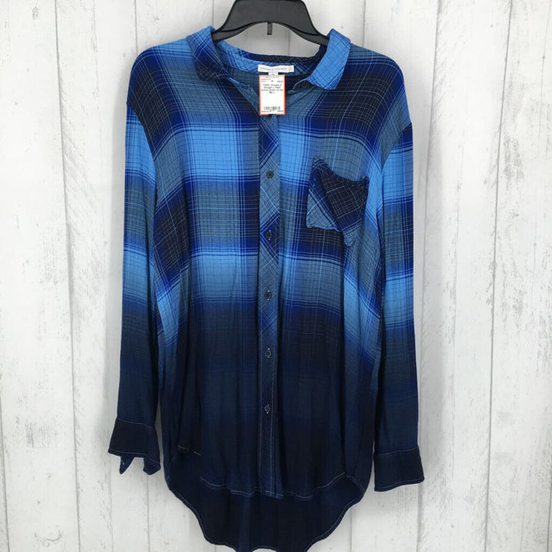 L Plaid button down l/s top