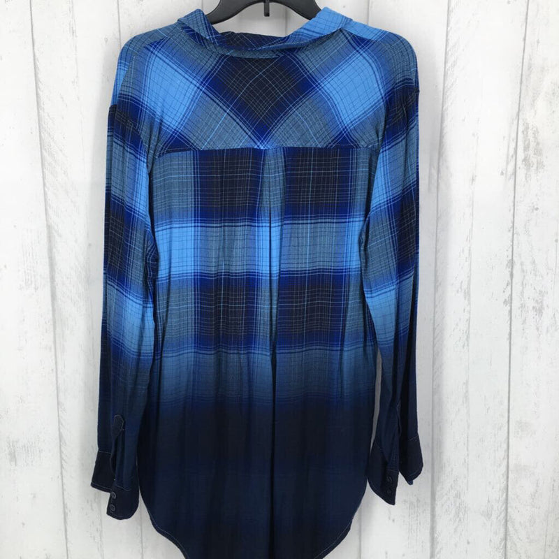 L Plaid button down l/s top