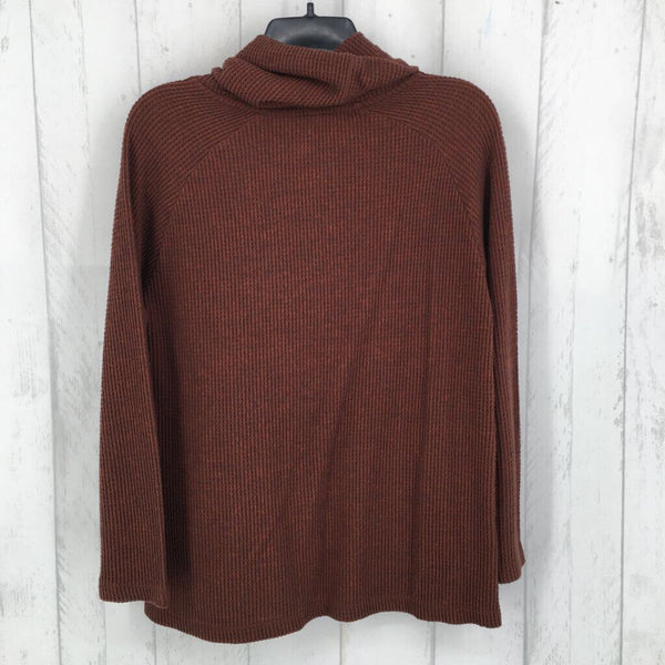 M Waffle knit coel neck l/s top